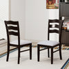 Single gray upholstered dining chair featuring a wave-shaped hollowed backrest for ergonomic support and style in.