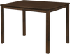 Brown farmhouse kitchen table for 4 with a solid rubber wood frame, perfect for dining or small spaces.