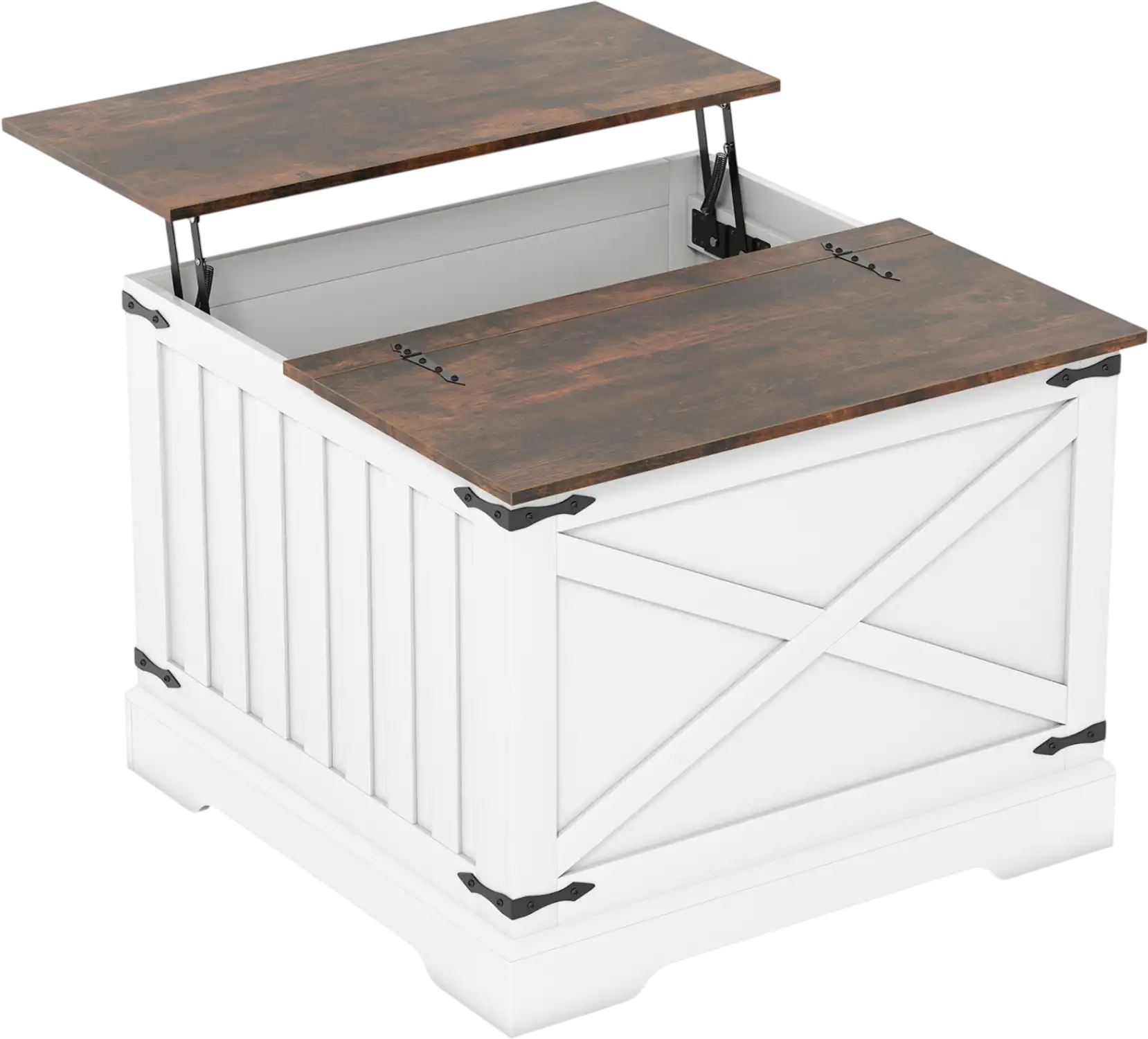 Costway Farmhouse Lift Top Coffee Table Hidden Storage 15199097 New