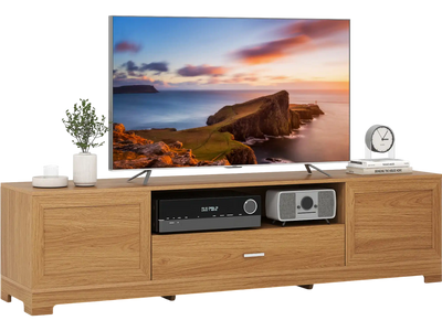 Costway Farmhouse Rustic TV Stand for TVs up to 80