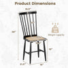 Dimensions of Farmhouse Solid Rubber Wood Dining Chair with PE Rattan seat, supporting up to 420 lbs for dining use.