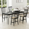 Black farmhouse dining chairs set of 2 with PE rattan seats and ergonomic backrest, perfect for dining rooms or.