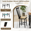 Farmhouse dining chair with PE rattan seat, solid rubber wood, ergonomic backrest, supports up to 420 lbs, ideal for.