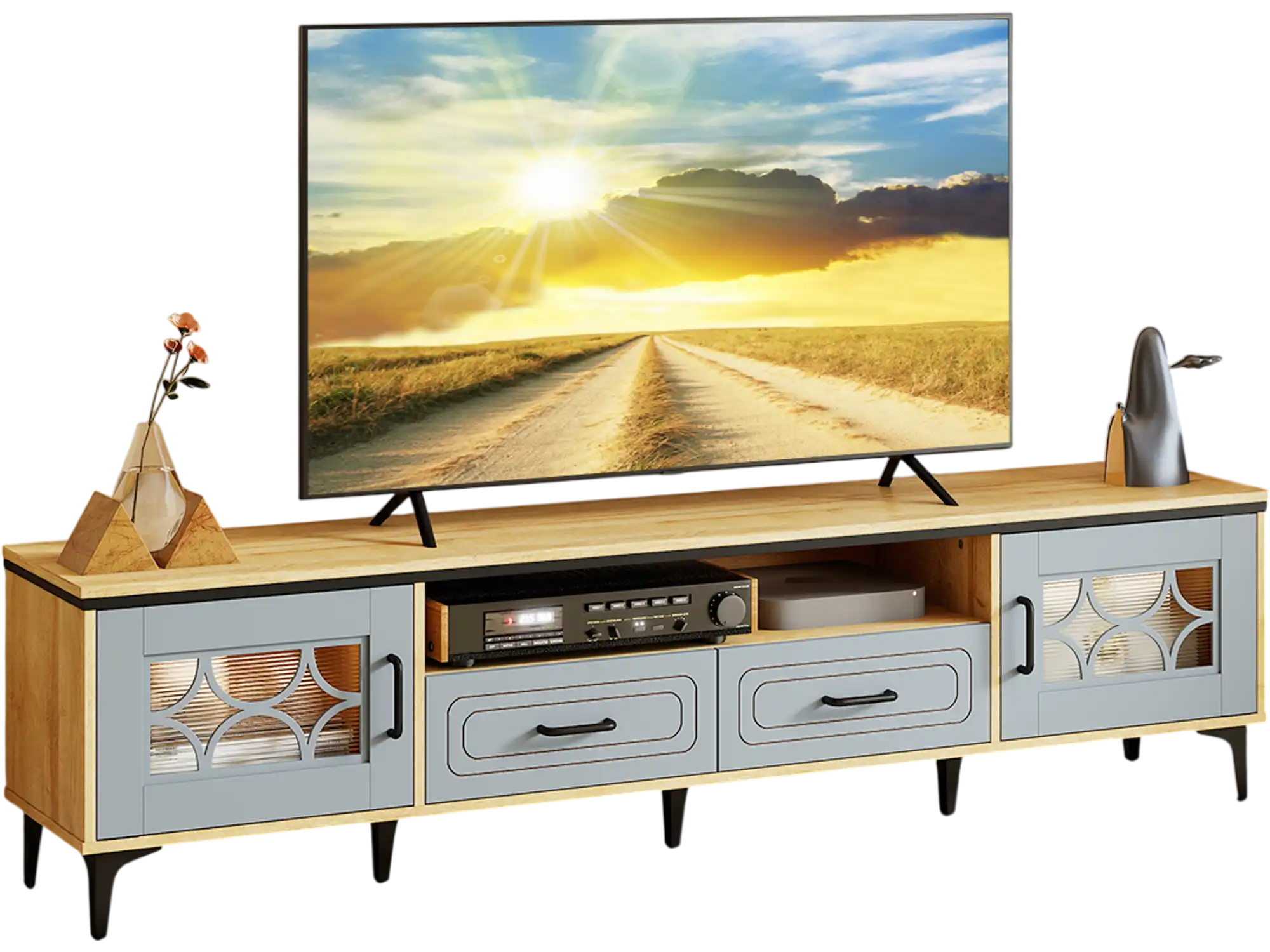 Costway Farmhouse TV Stand for TVs up to 80