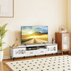 Farmhouse TV Stand for TVs up to 80 Inch with 2 Drawers-White - Gallery View 1 of 11