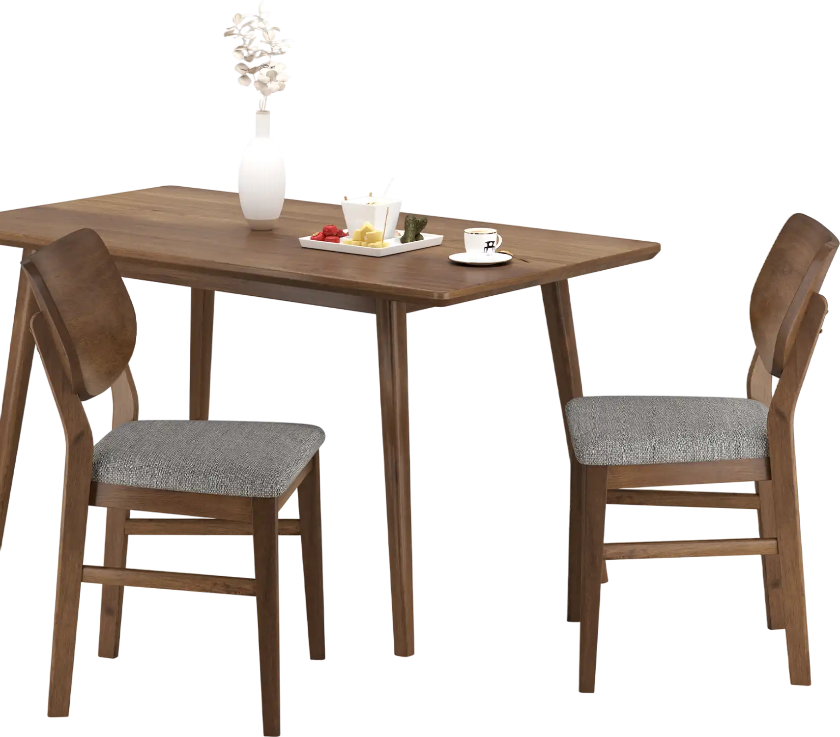 Costway Farmhouse Upholstered Kitchen Dining Chairs Set of 2 Gray Rubber Wood Frame 617542893 New