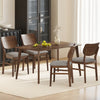 Farmhouse style kitchen chairs set of 2 with gray upholstered seats and solid rubber wood frame for dining comfort.