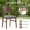 Farmhouse upholstered kitchen chair with solid rubber wood frame and gray padded seat, ideal for dining comfort.