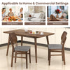 Set of 2 farmhouse upholstered kitchen chairs with gray linen fabric and solid rubber wood frame for dining or.