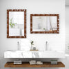 41.5 x 28 inches Farmhouse Wall Mirror with Solid Wood Frame-Brown - Gallery View 1 of 10
