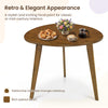 Round dining table for 4 in rich walnut finish, featuring a unique triangle-shaped tabletop, ideal for cozy gatherings.