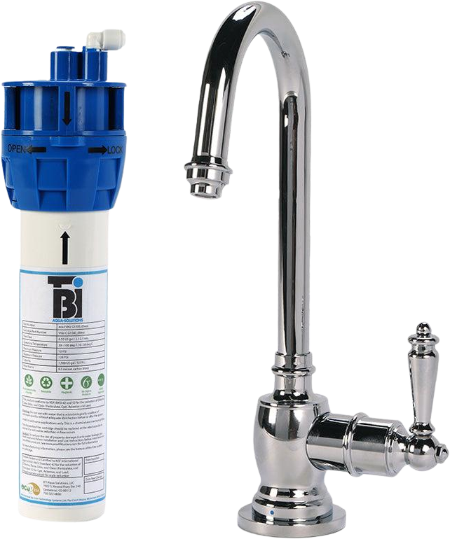 AquaNuTech Filtration System Combo with Traditional C-Spout Cold Water Faucet New