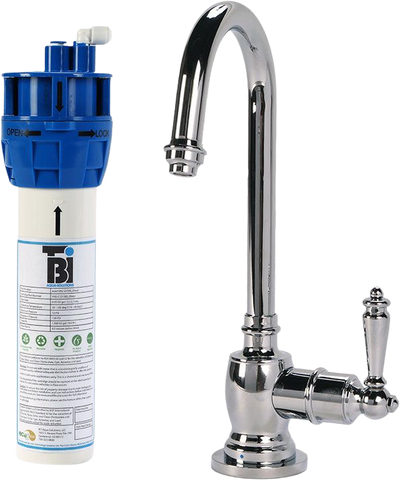 AquaNuTech Filtration System Combo with Traditional C-Spout Cold Water Faucet New