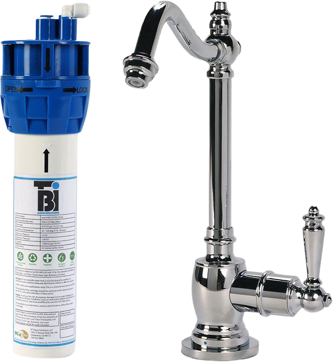 AquaNuTech Filtration System Combo with Traditional Hook Spout Cold Water Faucet New