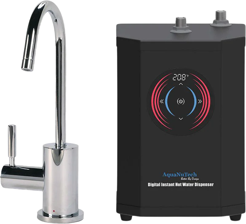 AquaNuTech Digital Instant Hot Water Dispenser with Hot Only Contemporary C-Spout Faucet New