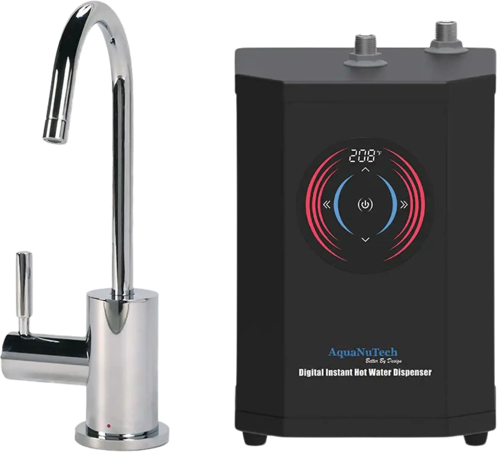 AquaNuTech Digital Instant Hot Water Dispenser with Hot Only Contemporary C-Spout Faucet New