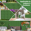 Artificial boxwood wall panels with dense leaves, ideal for indoor and outdoor decoration at parties and gardens.