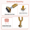 Adjustable foot pads and sturdy metal legs of the pink faux fur vanity stool ensure stability and comfort in any room.