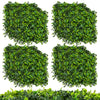 Set of four 20 x 20 inch artificial greenery panels made of durable PE material, ideal for indoor and outdoor.