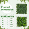 Artificial greenery foliage panels, 12 pieces, 20 x 20 inches, made of durable PE material for indoor and outdoor use.
