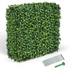 Faux greenery privacy screen hedge wall made of durable PE material, ideal for indoor and outdoor decorative use.