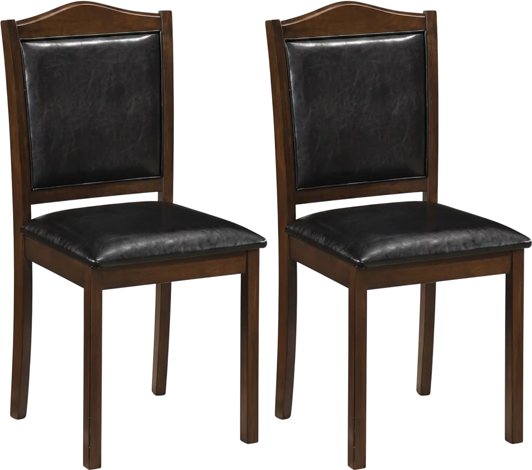 Costway Faux Leather Upholstered Wooden Farmhouse Dining Chairs Set of 2 20542789 New