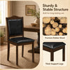 Faux leather upholstered wooden dining chair in walnut with sturdy rubber wood frame and comfortable padded seat.