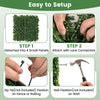 Step-by-step setup guide for 20 x 20 inch artificial topiary gardenia shrub grass panels with lock connectors.
