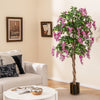 5.5 FT Faux Wisteria Plant in Nursery Pot with Blooming Flowers-Rose Red - Gallery View 1 of 10