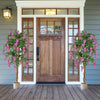 5.5 FT faux wisteria plant with rose red flowers in a nursery pot, perfect for front door decor and low-maintenance.