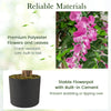 Faux wisteria plant with rose red flowers in a stable flowerpot, perfect for home or office decoration.