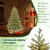 6-foot Christmas tree with 240 warm white LED lights and pine cones, featuring 8 lighting modes for festive decoration.