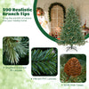 6-foot Christmas tree featuring 590 branch tips, 89 PE pine cones, and warm white LED lights for festive decoration.