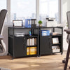 File Cabinet on Wheels with Charging Station and Cable Management Hole-Black - Gallery View 1 of 12