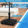 Fillable umbrella base in black with shell texture, made of HDPE, designed for 6-10 ft patio umbrellas for stability.