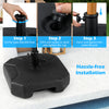17-inch heavy-duty fillable umbrella base with handle, designed for secure fit and easy installation for outdoor use.
