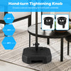 Heavy-duty 17-inch umbrella base with hand-turn tightening knob, designed for 6-8 ft umbrellas, filled with water or.