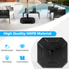 Heavy-duty 17-inch umbrella base made of HDPE material, weather-proof and impact-resistant, ideal for outdoor use.
