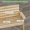 Outdoor fir wood bench featuring ergonomic backrest, cozy armrests, and slatted seat for comfortable patio seating.