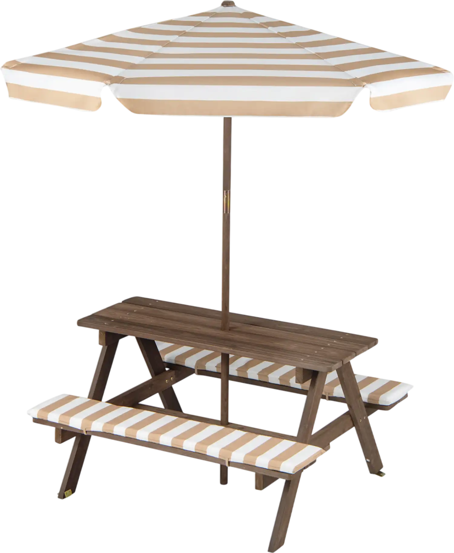 Costway Kids Fir Wood Picnic Table w/ 2 Benches Umbrella 52326586 New