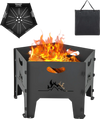 19 Inches Collapsible Portable Plug Fire Pit with Storage Bag