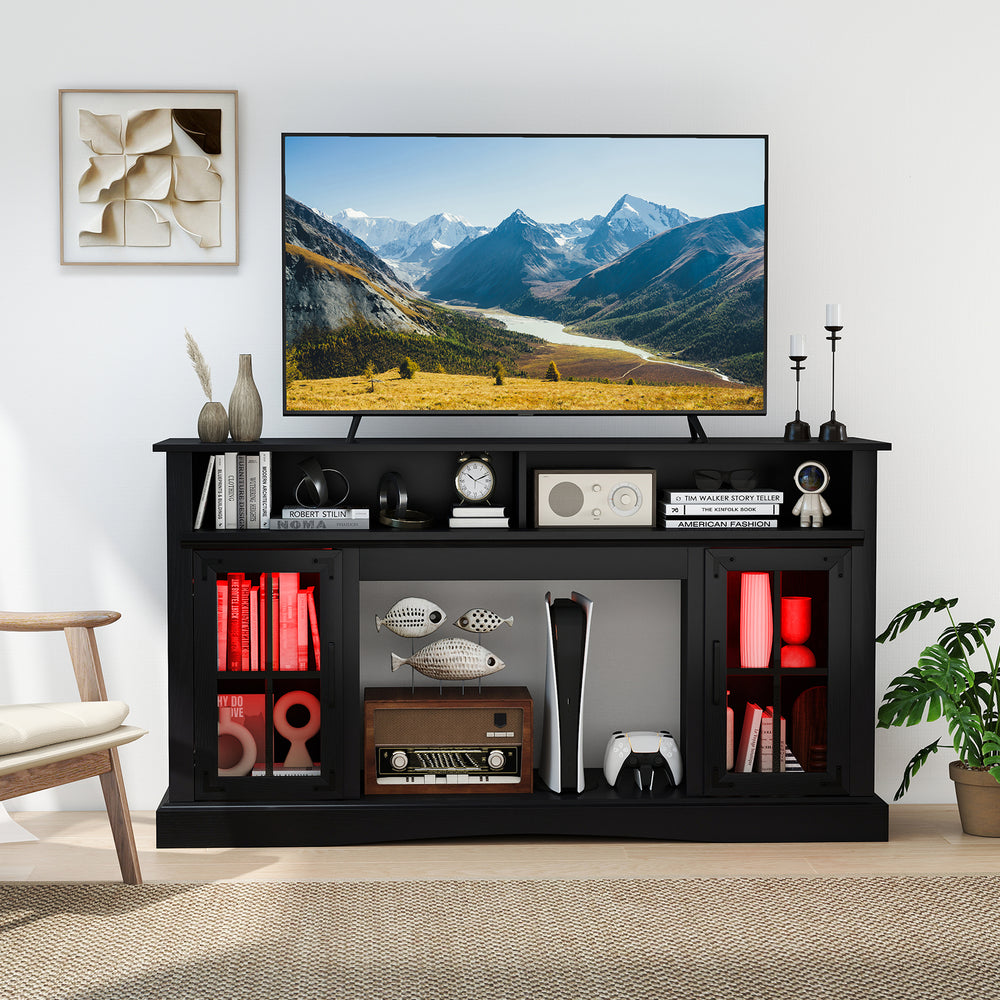 TV Stand with LED Lights and Remote Control-Black - Gallery View 1 of 9