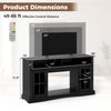 TV stand with LED lights, remote control, and ample storage, featuring a 58" countertop for TVs up to 50 inches.