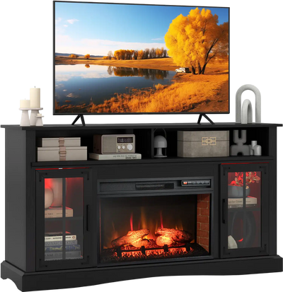 Costway Fireplace TV Stand w/ Remote Control & Thermostat for TVs up to 50