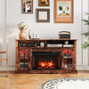 Fireplace TV Stand with Remote Controls and Thermostat for TVs Up to 50 Inch-Rustic Brown - Gallery View 1 of 10