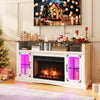 Fireplace TV Stand with Remote Controls and Thermostat for TVs Up to 50 Inch-White - Gallery View 1 of 10