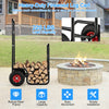 Heavy-duty firewood log cart with rubber wheels, sturdy steel frame, and 220 lbs capacity for easy outdoor wood.