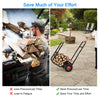 Firewood log cart carrier with wear-resistant rubber wheels, designed for easy transport and large storage capacity.