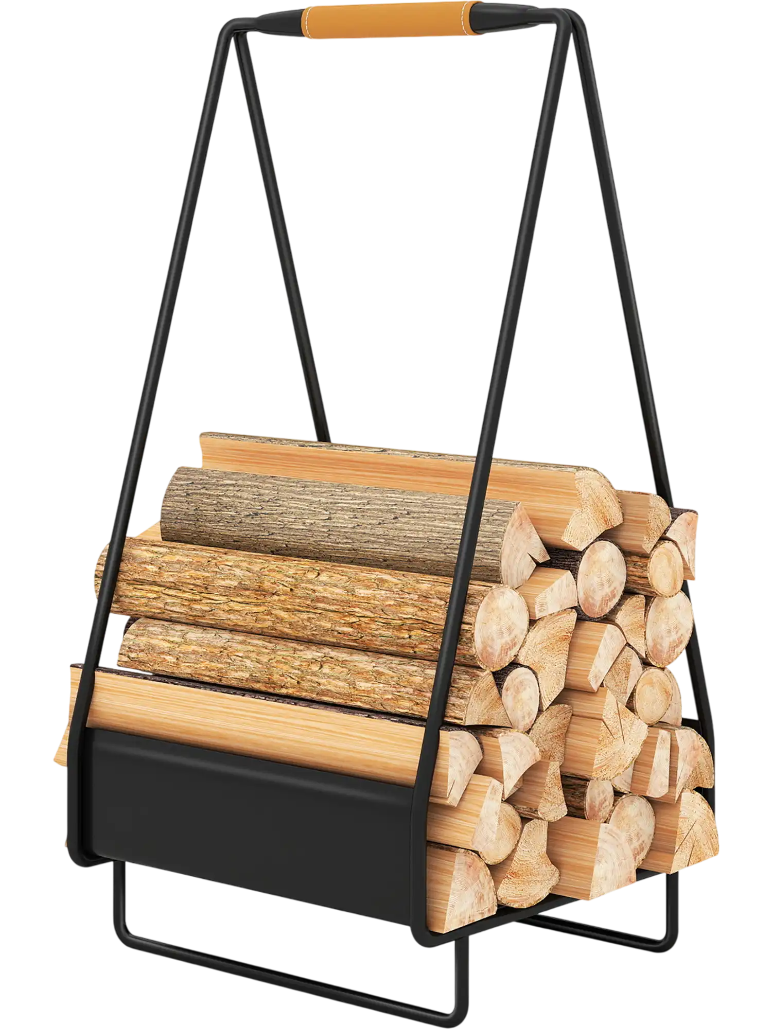 Costway Heavy-Duty Metal Firewood Storage Rack Log Holder with Handle 20327555 New