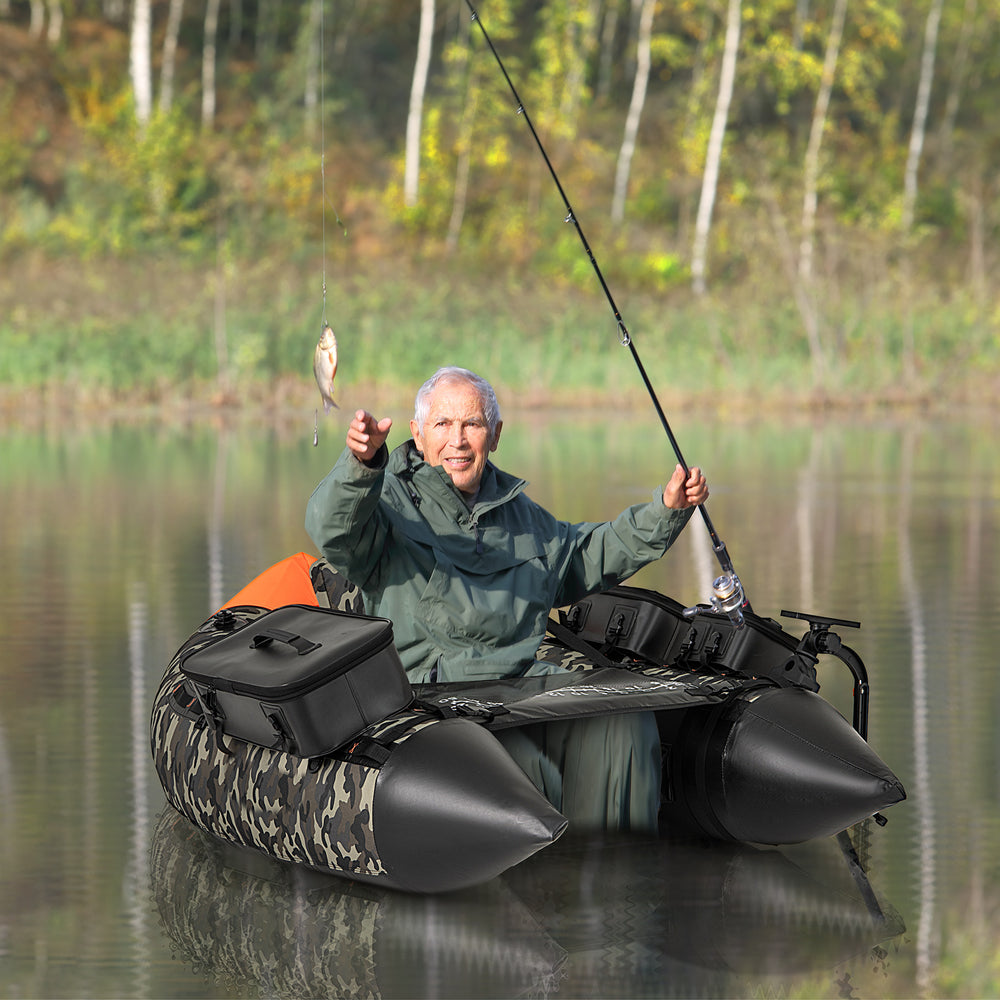 Portable Fishing Boat with 3 Detachable Storage Boxes-Camouflage - Gallery View 1 of 10